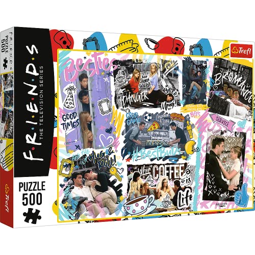 Trefl 37418 Collage, 500 Teile TV,Charakteren DIY, kreative Unterhaltung Spaß Klassische Puzzles für Erwachsene und Kinder ab 10 Jahren, Friends Freunde von Trefl