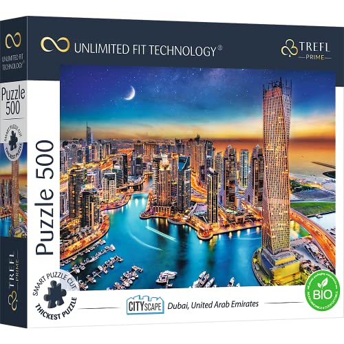 Trefl Prime - Puzzle UFT Cityscape: Dubai, United Arab Emirates - 500 Elemente - Dickste Pappe, Dubai, Stadtbild, Moderne Puzzles, Kreative Unterhaltung für Erwachsene und Kinder ab 10 Jahren von Trefl