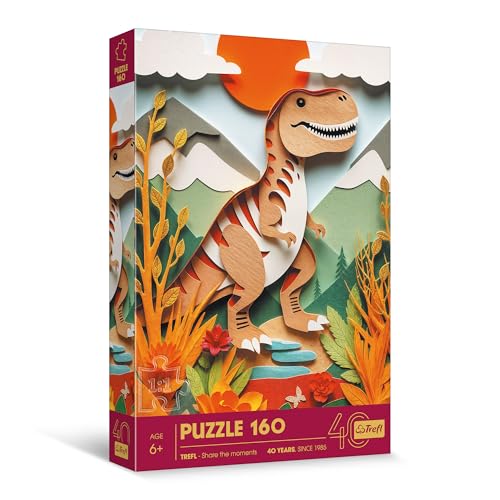 Trefl - Puzzle mit 3D-Effekt, Dinosaurier - 160 Elemente - 40 Jahre Trefl, Bunte Puzzles mit Tieren, für Kinder ab 6 Jahren Trefl - Puzzle mit 3D-Effekt, Dinosaurier - 160 Elemente - 40 Jahre Trefl, Bunte Puzzles mit Tieren, für Kinder ab 6 Jahren von Trefl