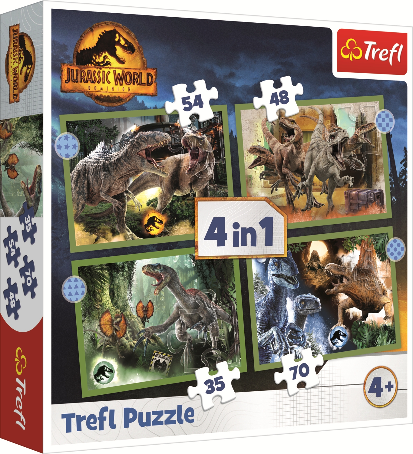 Trefl 4 Puzzles - Bedrohliche Dinosaurier 35 Teile Puzzle Trefl-34607 von Trefl