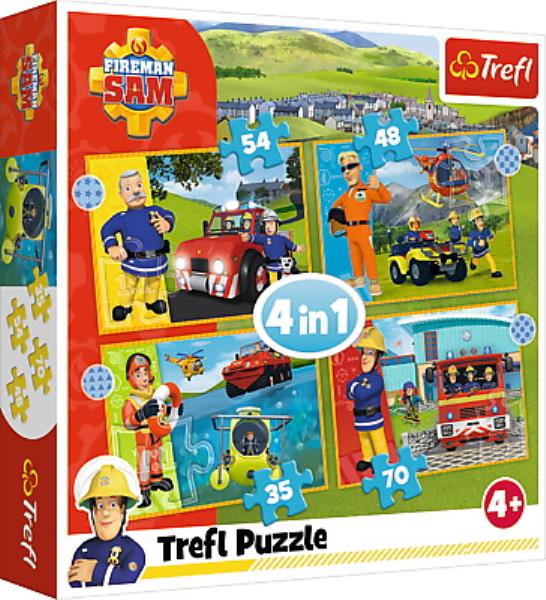Trefl 4 Puzzles - Fireman Sam 35 Teile Puzzle Trefl-34387 von Trefl