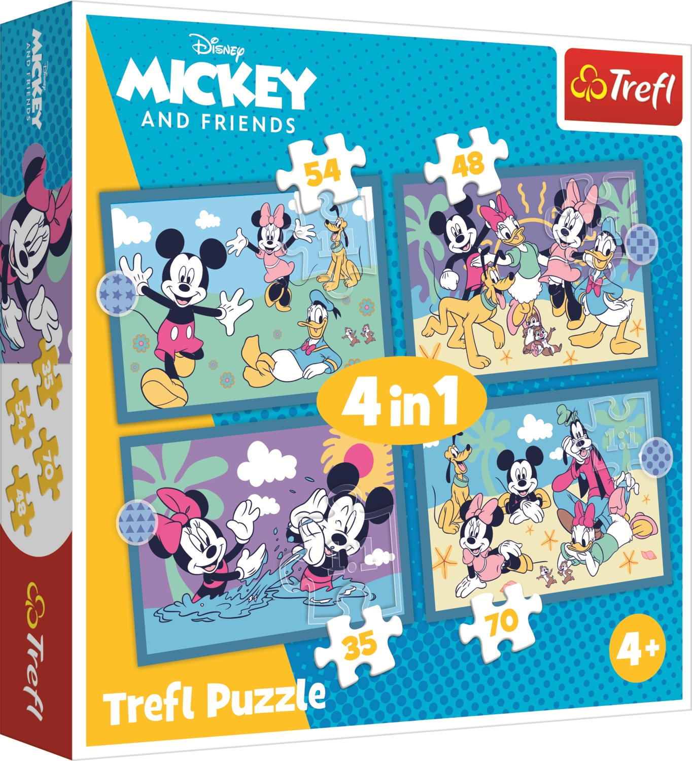 Trefl 4 Puzzles - Lustige Ereignisse von Mickey Mouse 35 Teile Puzzle Trefl-34669 von Trefl