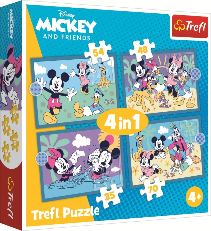 Trefl 4 Puzzles - Lustige Ereignisse von Mickey Mouse 35 Teile Puzzle Trefl-34669 von Trefl
