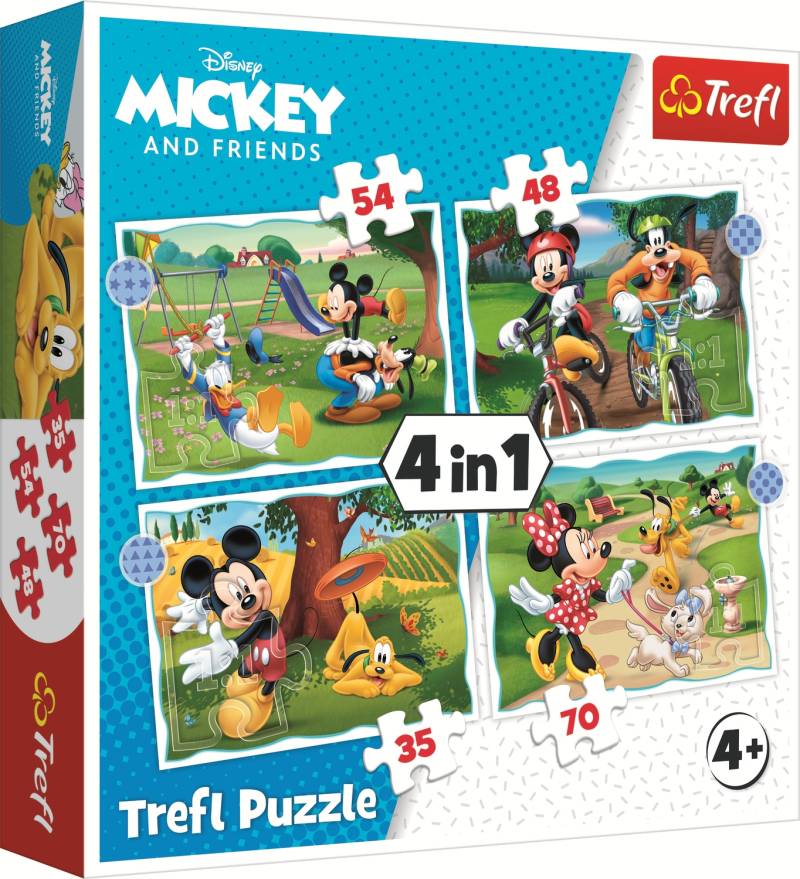 Trefl 4 Puzzles - Mickey Mouse Schöner Tag 35 Teile Puzzle Trefl-34604 von Trefl
