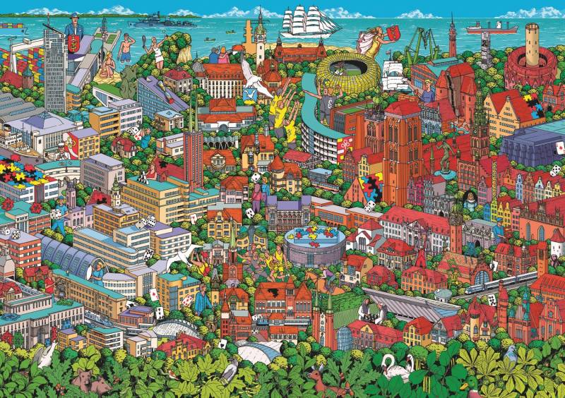 Trefl 40-Jähriges Jubiläum Trefl - Dreistadt 1000 Teile Puzzle Trefl-10924 von Trefl