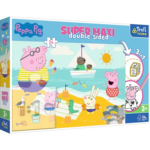 Trefl Primo - Peppa Pig, fröhliche Day Peppy - 3in1: Puzzle 24 Großteile, Malbild, Spiel mit Farbkomponenten Bunt Puzzle mit Bohatern Märchen, Spielspaß für Kinder ab 3 Jahren Trefl Primo - Peppa Pig, fröhliche Day Peppy - 3in1: Puzzle 24 Großteile, Malbild, Spiel mit Farbkomponenten Bunt Puzzle mit Bohatern Märchen, Spielspaß für Kinder ab 3 Jahren von Trefl