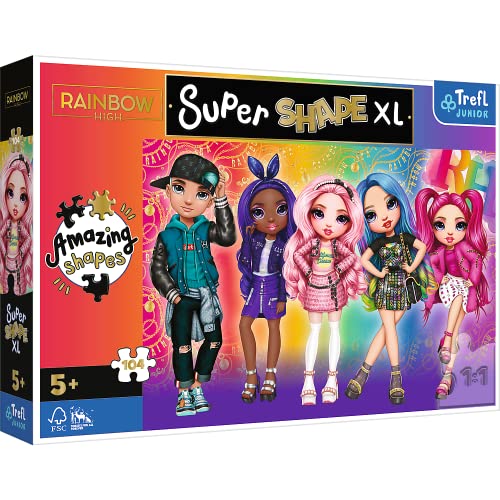 Trefl 50015 104 XL Super Shape-Verrückte Formenpuzzles, große Teile, Bunte Puzzles Märchenfiguren, Spaß für Kinder ab 5 Jahren, Stylische Rainbow High Trefl 50015 104 XL Super Shape-Verrückte Formenpuzzles, große Teile, Bunte Puzzles Märchenfiguren, Spaß für Kinder ab 5 Jahren, Stylische Rainbow High von Trefl