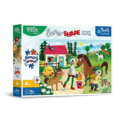 Trefl Junior - The Treflik Family, Die Trefliks am Gestüt - Puzzle 60 XXL Super Shape - Verrückte Puzzle-Formen, Buntes Puzzle mit Figuren aus der Fernsehserie, Unterhaltung für Kinder ab 4 Jahren Trefl Junior - The Treflik Family, Die Trefliks am Gestüt - Puzzle 60 XXL Super Shape - Verrückte Puzzle-Formen, Buntes Puzzle mit Figuren aus der Fernsehserie, Unterhaltung für Kinder ab 4 Jahren von Trefl