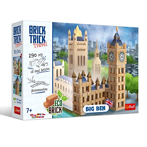 Brick Trick Trefl BAU mit Ziegel Reisen - Big Ben - Symbol, natürlicher Ziegel, ECO Ziegelblöcke, DIY, über 290 Ziegel, Für Baufans, Kreativset für Kinder ab 7 Jahren von Trefl