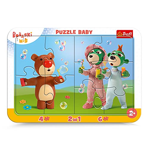 Trefl 80026 Bär Puzzels, Babies and The Bear Bettzeit Rahmenpuzzle Baby von Trefl