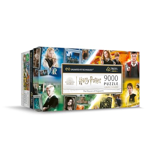 Trefl Prime - Puzzle UFT: Harry Potter, The Houses of Hogwarts - 9000 Teile, Großes Spiel, Dickster Karton, Bio, EKO, Unterhaltung für Erwachsene und Kinder ab 12 Jahren von Trefl