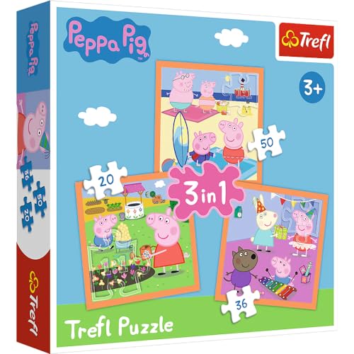 Trefl 916 34852 EA 3 in 1 Peppa Pig, red von Trefl