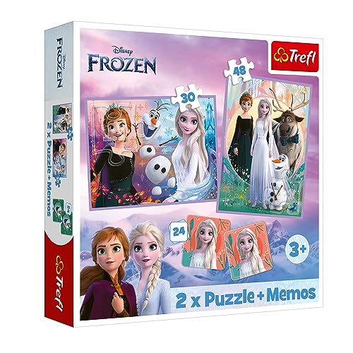 Trefl - Disney Frozen 2, Prinzessinnen in ihrem Reich - 3in1: 2X Puzzle + Memory-Spiel, Puzzle mit Figuren der Fernsehserien, 30 und 48 Teile, 24 Memos, für Kinder ab 3 Jahren Trefl - Disney Frozen 2, Prinzessinnen in ihrem Reich - 3in1: 2X Puzzle + Memory-Spiel, Puzzle mit Figuren der Fernsehserien, 30 und 48 Teile, 24 Memos, für Kinder ab 3 Jahren von Trefl