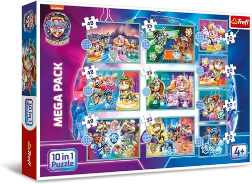Trefl 96002 PAW Patrol 10in1, 10 Spiele, von 12 bis 48 Elemente-Buntes Puzzle mit Helden der Fernsehserie, Unterschiedlicher Schwierigkeitsgrad, für Kinder ab 4 Jahren, Mehrfarbig, medium von Trefl
