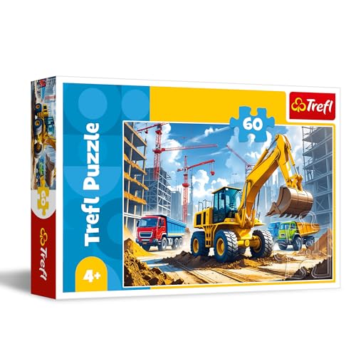Trefl - Baggerlader - Puzzle 60 Teile - Buntes Puzzle mit Fahrzeugen, kreative Unterhaltung, Spaß für Kinder ab 4 Jahren Trefl - Baggerlader - Puzzle 60 Teile - Buntes Puzzle mit Fahrzeugen, kreative Unterhaltung, Spaß für Kinder ab 4 Jahren von Trefl