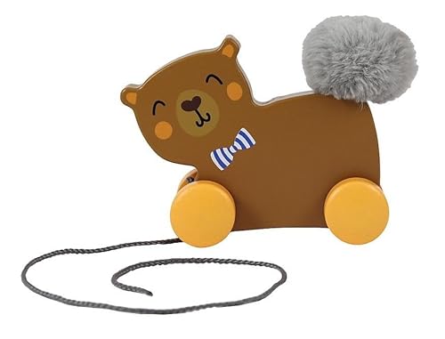 Trefl - Bear, Wooden Toys - Holzspielzeug auf Rädern, Sicheres Zugschnur, Plüschschwanz, Bio Naturholz, Sommerspielzeug für Kinder ab 12 Monaten Trefl - Bear, Wooden Toys - Holzspielzeug auf Rädern, Sicheres Zugschnur, Plüschschwanz, Bio Naturholz, Sommerspielzeug für Kinder ab 12 Monaten von Trefl