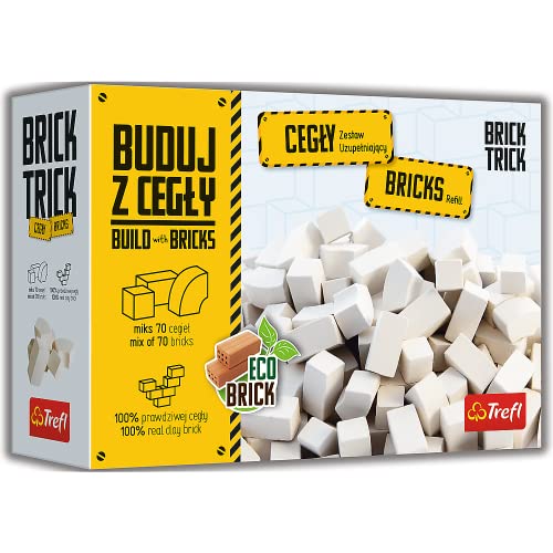 Trefl Brick Trick Bau mit den Ziegeln - Nachfüllset, 100% Natur Brick, Burgziegel, 70 Teile, ECO Bricks, wiederverwendbar, für Baufans, Kreativset für Kinder ab 6 Jahren von Brick Trick