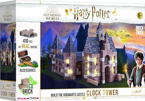 Trefl Brick Trick Build with Bricks – Harry Potter, Hogwarts, Magie, ECO Bricks, DIY, über 400 Bausteine, wiederverwendbar, Kreativset für Kinder ab 8 Jahren., 61563, Clock Tower, 39.5 x 26.5 x 9 cm von Brick Trick