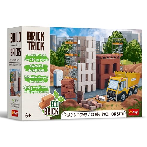 Trefl – Brick Trick: Baustelle/Construction Site – Bauen mit Ziegeln, EKO Echte Ziegelsteine, 290 Ziegel, Mehrfach verwendbar, Kreativ-Set für Kinder ab 6 Jahren Trefl – Brick Trick: Baustelle/Construction Site – Bauen mit Ziegeln, EKO Echte Ziegelsteine, 290 Ziegel, Mehrfach verwendbar, Kreativ-Set für Kinder ab 6 Jahren von Trefl