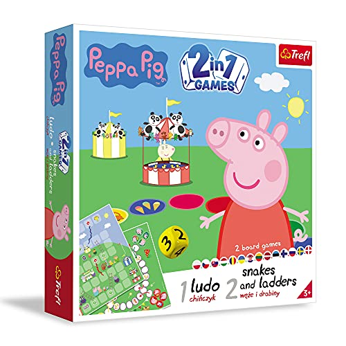 Trefl Chinesisch/Schläuche & Leitern/Peppa Pig, 2-in-1 Spiel für Kinder ab 4 Jahren von Trefl