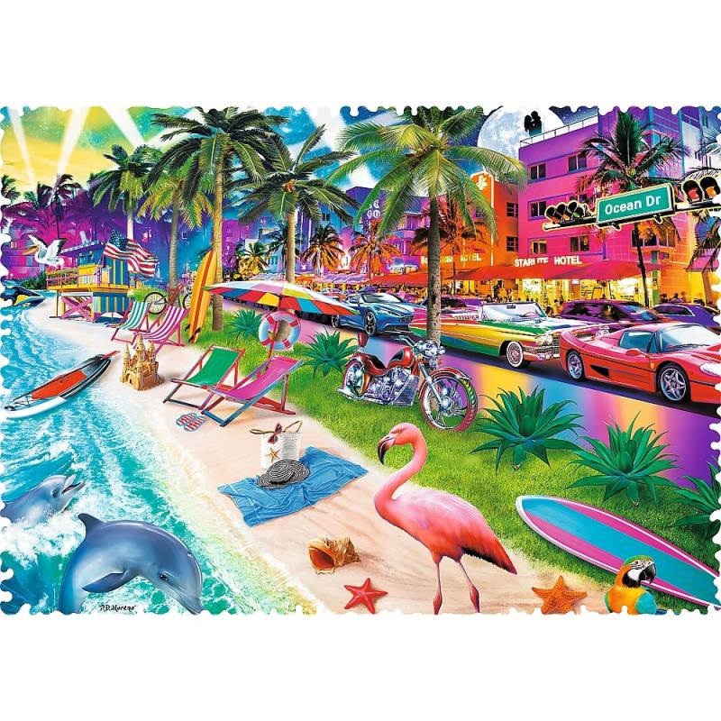 Trefl Crazy Shapes - Miami Beach 600 Teile Puzzle Trefl-11132 von Trefl