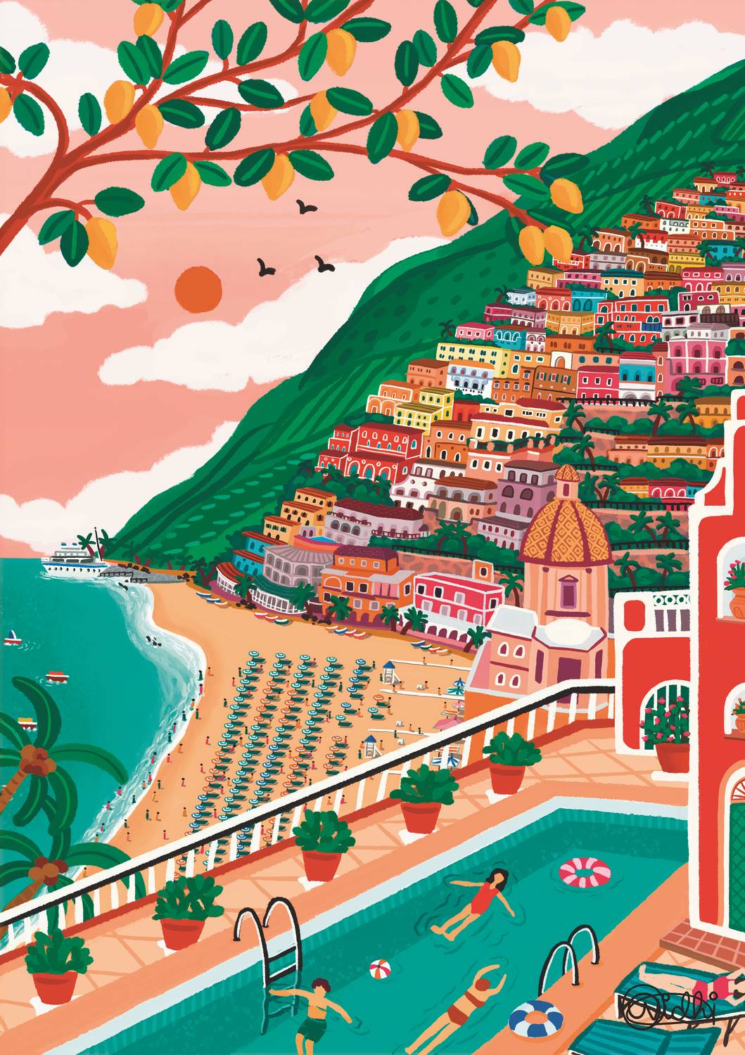 Trefl Die Kunst Der Farbe: Positano, Italien 1000 Teile Puzzle Trefl-10895 von Trefl