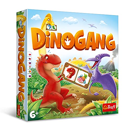 Trefl Dinogang - Das verrückte Brettspiel Für die ganze Familie, Dinosaurier, Sammeln Chips, Vorgeschichte, Gesellschaftsspiel für Erwachsene und Kinder ab 6 Jahren von Trefl