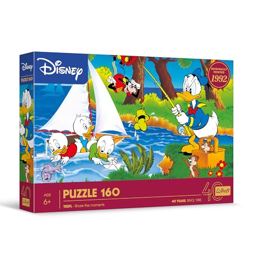 Trefl - Disney, Abenteuer am See - Puzzle 160 Teile - Buntes Puzzle mit Figuren aus dem Donald Duck Zeichentrickfilm, Spaß für Kinder ab 6 Jahren Trefl - Disney, Abenteuer am See - Puzzle 160 Teile - Buntes Puzzle mit Figuren aus dem Donald Duck Zeichentrickfilm, Spaß für Kinder ab 6 Jahren von Trefl