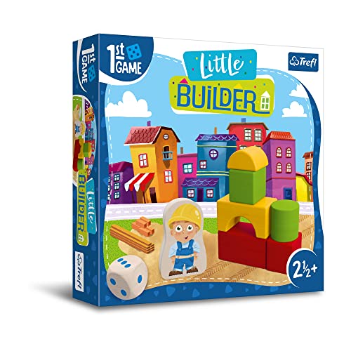 Trefl - Little Builder, Erstes Brettspiel - Brettspiel für die Kleinsten, Bauen mit Bauklötzen, kooperatives Spiel für Kleinkinder, große Elemente, spielerisches Lernen, Spiel für Kinder ab 2,5 Jahren von Trefl