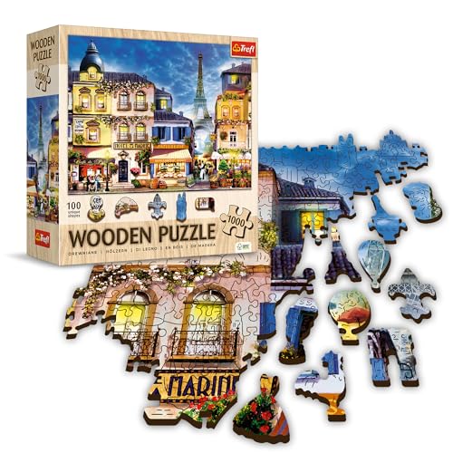 Trefl - French Alley Puzzles - 1000 Elemente, Holzhandwerk, unregelmäßige Formen, 100 französische Symboli Figuren, modernes Premium-Puzzle DIY für Erwachsene und Kinder ab 12 Jahren von Trefl