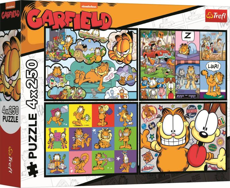Trefl 4 Puzzles - Garfield doesn't like Mondays - Garfield 250 Teile Puzzle Trefl-13344 von Trefl