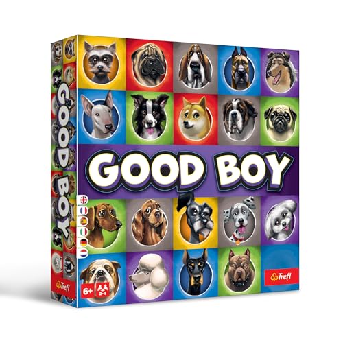 Trefl - Good Boy! - Familienspiel Mit Unerwarteten Wendungen, Einzigartige Hundebilder, Spiel mit Karten, Jetons und Würfel, Familienspiel für Hundeliebhaber, für Erwachsene und Kinder ab 6 Jahren Trefl - Good Boy! - Familienspiel Mit Unerwarteten Wendungen, Einzigartige Hundebilder, Spiel mit Karten, Jetons und Würfel, Familienspiel für Hundeliebhaber, für Erwachsene und Kinder ab 6 Jahren von Trefl