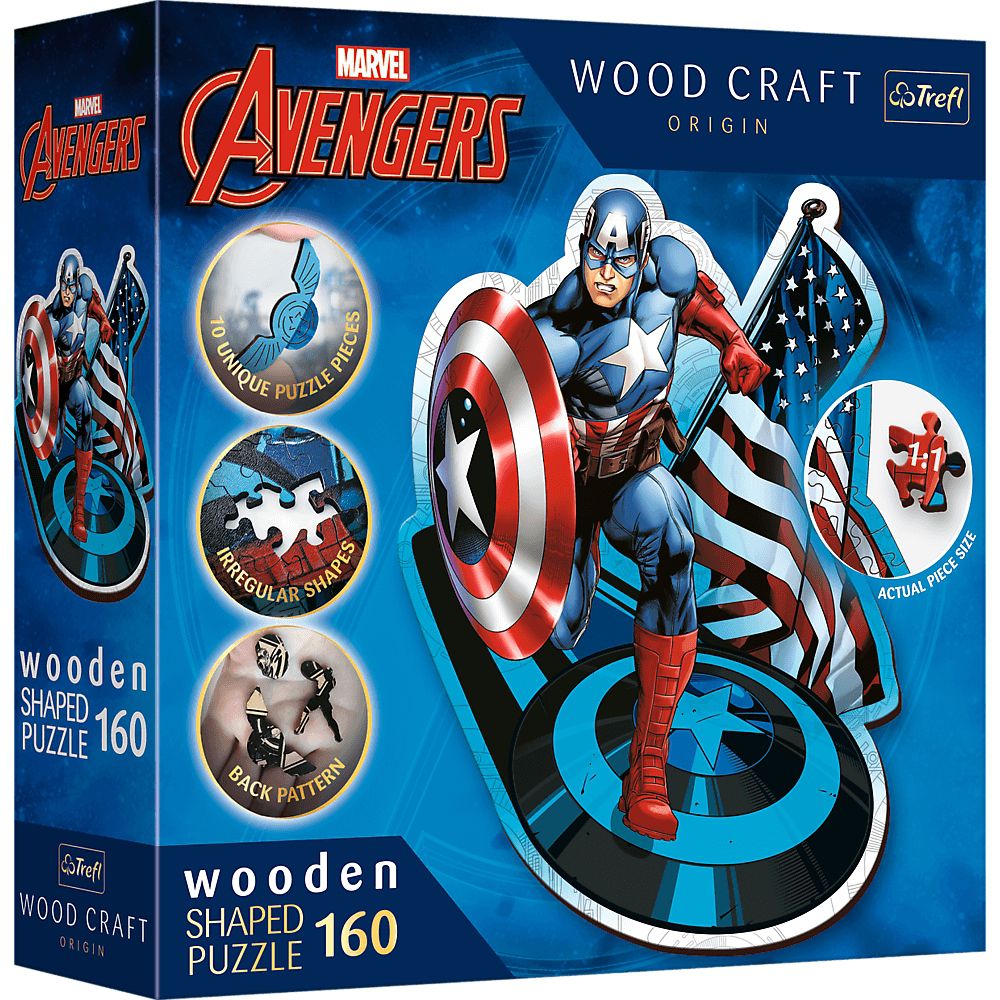 Trefl Holzpuzzle 160 Teile - Marvel: Avengers Captain America - von Trefl
