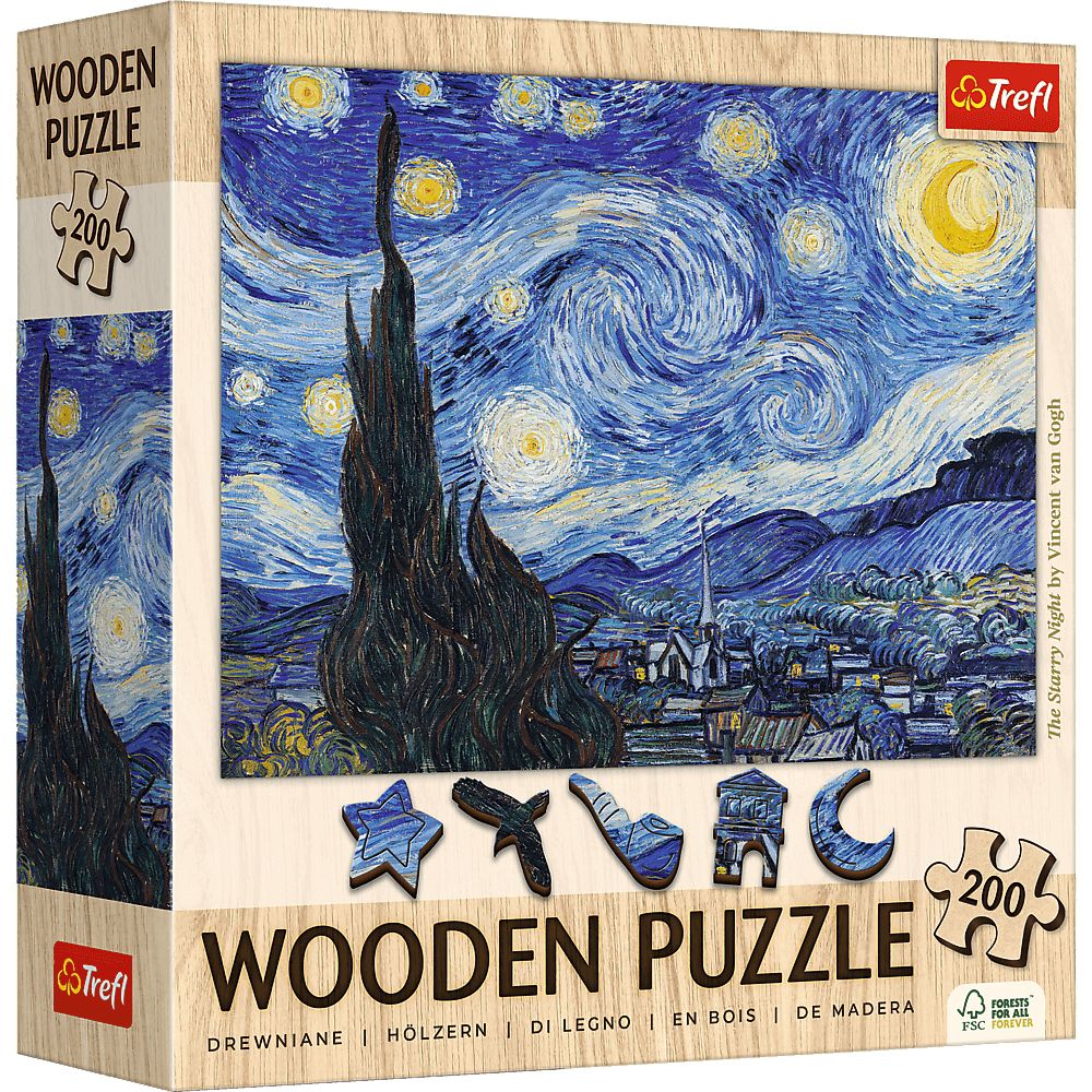 Trefl Holzpuzzle 200 Teile - Vincent van Gogh: Die Sternennacht - Trefl Holzpuzzle 200 Teile - Vincent van Gogh: Die Sternennacht - von Trefl