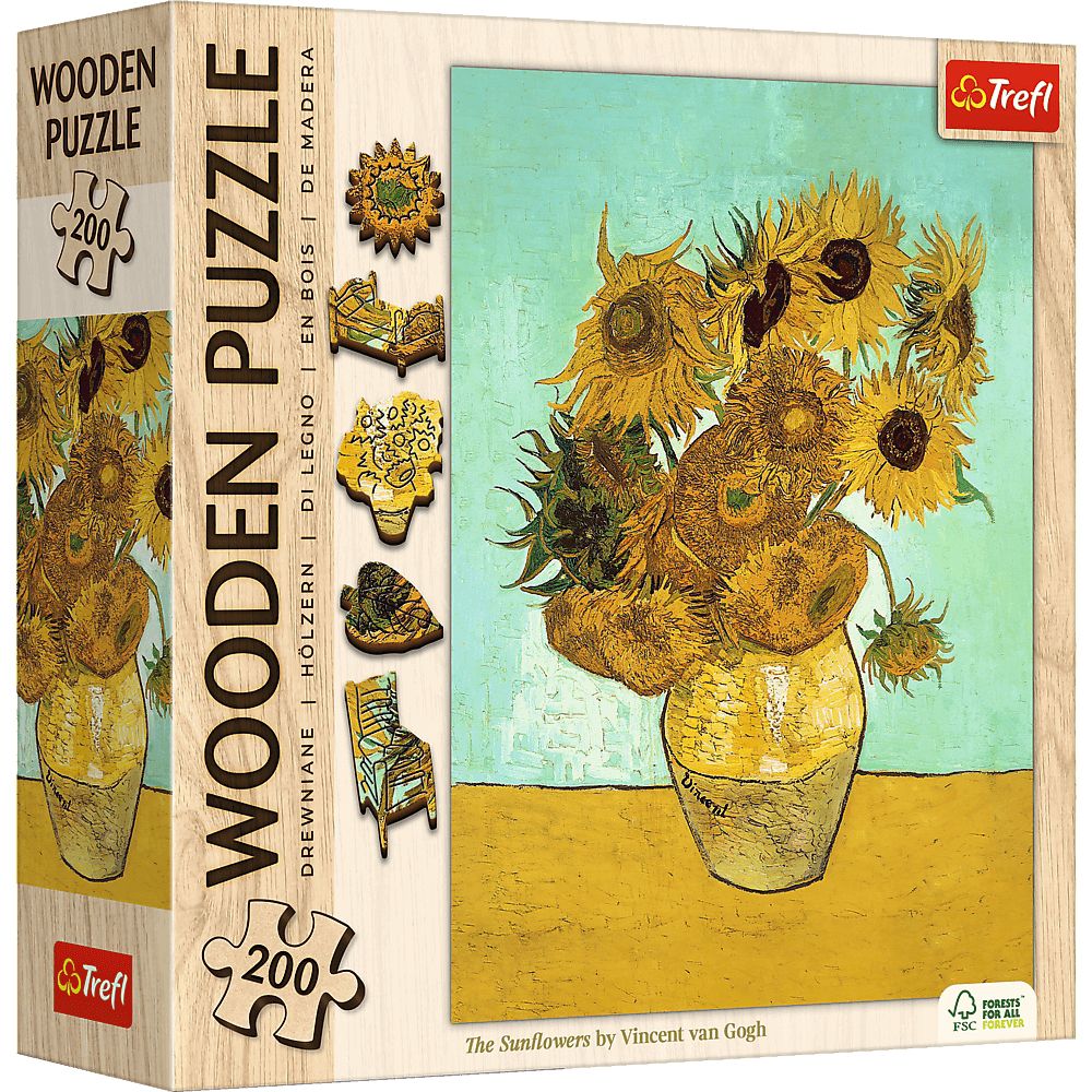 Trefl Holzpuzzle 200 Teile - Vincent van Gogh: Sonnenblumen - von Trefl