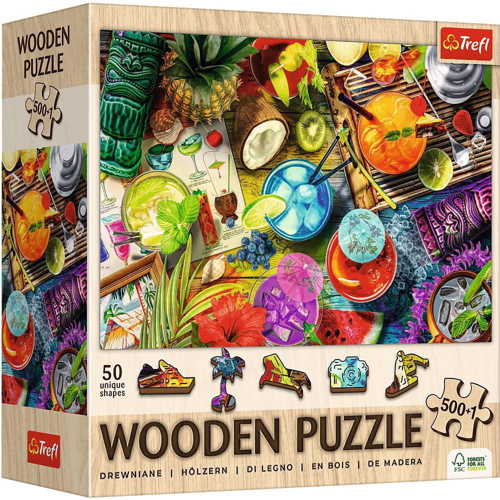 Trefl Holzpuzzle 500+1 Teile - Bunte Cocktails - von Trefl