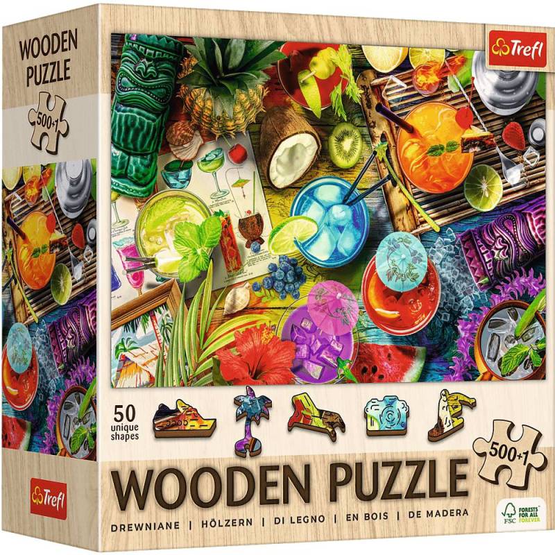 Trefl Holzpuzzle 500+1 Teile - Bunte Cocktails - von Trefl