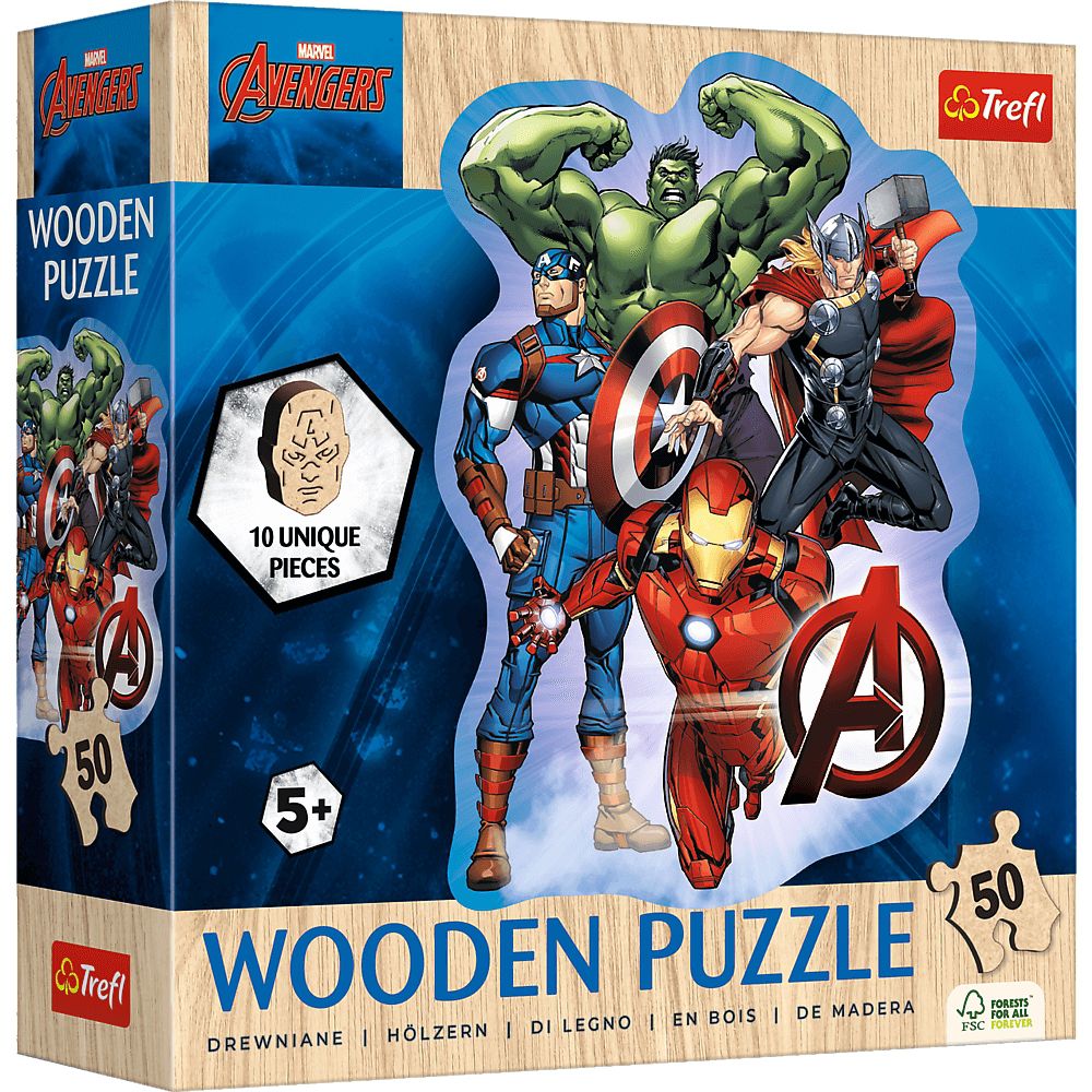 Trefl Holzpuzzle für Kinder 50 Teile - Marvel: Avengers - von Trefl