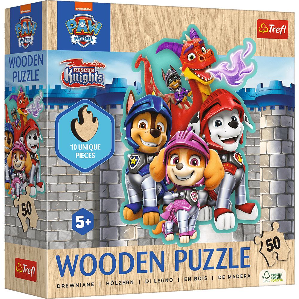 Trefl Holzpuzzle für Kinder 50 Teile - Paw Patrol: Rescue Knights - von Trefl