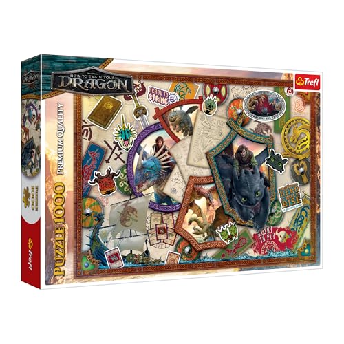 Trefl - How to Train Your Dragon, Helden - Puzzle 1000 Teile - Puzzle mit Zeichentrickfilmfiguren, für Erwachsene und Kinder ab 14 Jahren von Trefl