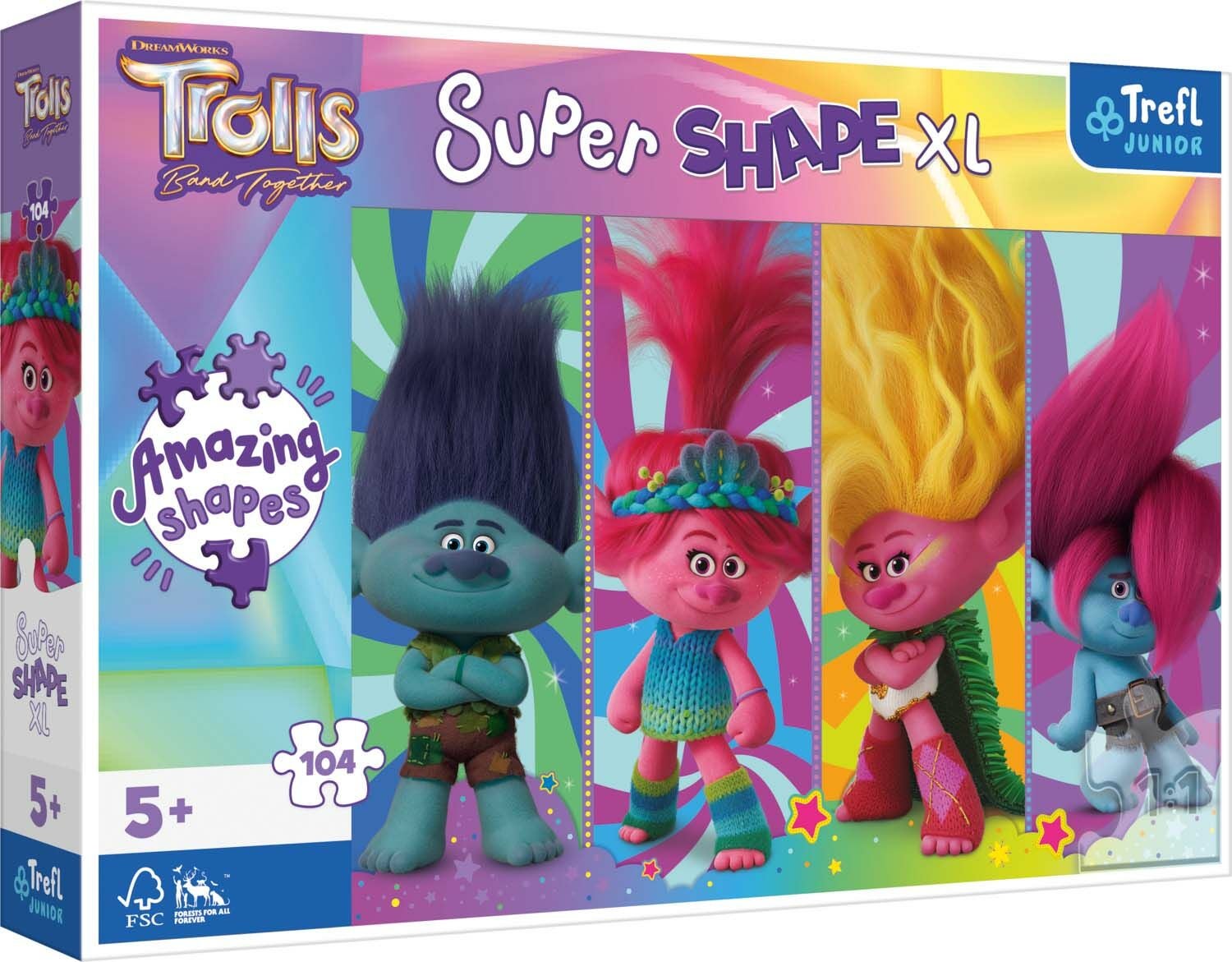 Trefl Junior Trolls 3 XL Puzzle 104 Teile von Trolls