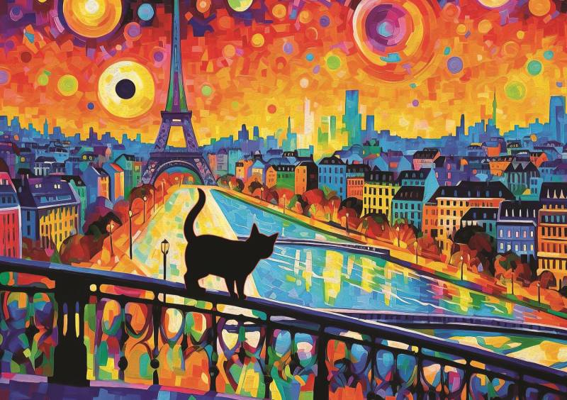 Trefl Katze In Paris 1000 Teile Puzzle Trefl-10795 von Trefl