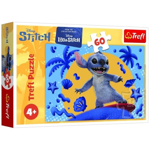 Trefl - Lilo & Stitch, Tag mit Stich - Puzzle 60 Elemente - Bunte Puzzle mit Filmhelden, Kreativ Spaß, Spaß für Kinder ab 4 Jahren Trefl - Lilo & Stitch, Tag mit Stich - Puzzle 60 Elemente - Bunte Puzzle mit Filmhelden, Kreativ Spaß, Spaß für Kinder ab 4 Jahren von Trefl
