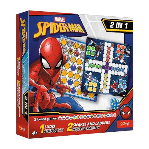 Trefl - Ludo, Leiter und Schlange - Spider-Man - 2in1 Brettspiel für die Familie mit Marvel Superheroes, Doppelseitiges Brettspiel, Einfache Regeln, Klassisches Brettspiel für Erwachsene und Kinder ab Trefl - Ludo, Leiter und Schlange - Spider-Man - 2in1 Brettspiel für die Familie mit Marvel Superheroes, Doppelseitiges Brettspiel, Einfache Regeln, Klassisches Brettspiel für Erwachsene und Kinder ab von Trefl