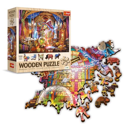 Trefl - Magic Chamber Puzzle - 1000 Elemente, Holzhandwerk, unregelmäßige Formen, 100 Tierfiguren, modernes Premium-Puzzle DIY für Erwachsene und Kinder ab 12 Jahren von Trefl
