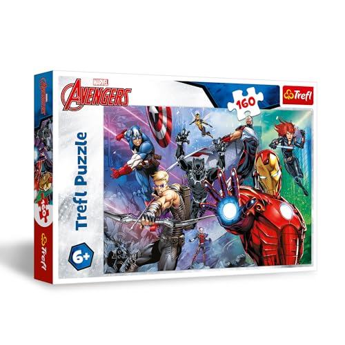 Trefl 15424 Marvel The Avengers, Immer Bereite Helden 160 Teile-Buntes Superhelden-Puzzle, Spiel für Kinder ab 6 Jahren, Multicoloured Trefl 15424 Marvel The Avengers, Immer Bereite Helden 160 Teile-Buntes Superhelden-Puzzle, Spiel für Kinder ab 6 Jahren, Multicoloured von Trefl