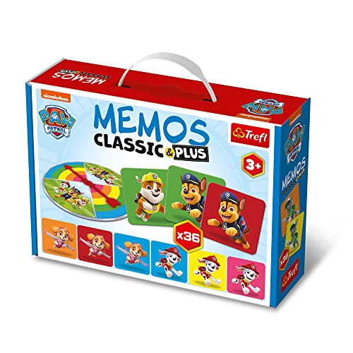 Trefl - Memos Classic & Plus, PAW Patrol - Lernspiel für Kleinkinder, Bilderpaare Finden, Verschiedene Variationen von Spaß, Shuffleboard, Memory-Spiel mit Märchenfiguren für Kinder ab 3 Jahren Trefl - Memos Classic & Plus, PAW Patrol - Lernspiel für Kleinkinder, Bilderpaare Finden, Verschiedene Variationen von Spaß, Shuffleboard, Memory-Spiel mit Märchenfiguren für Kinder ab 3 Jahren von Trefl