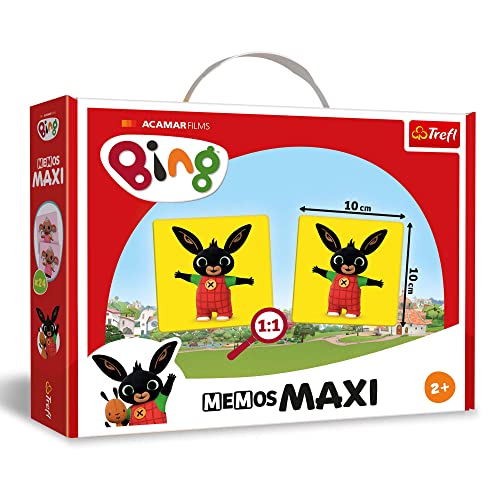 Trefl - Memos Maxi Bing - Lernspiel für die Jüngsten, Bilderpaare Finden, klassisches Gedächtnisspiel mit Bing Märchenfiguren, für Kinder ab 2 Jahren von Trefl