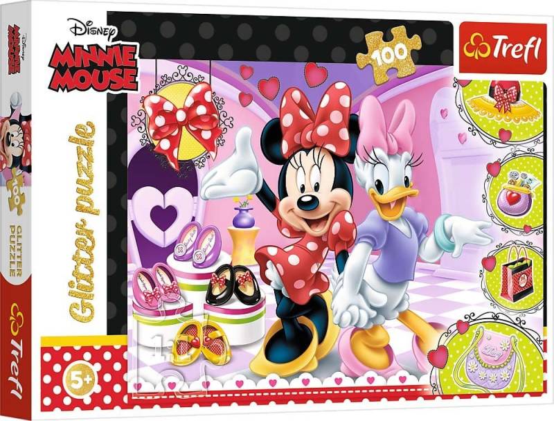 Trefl Minnie Maus Glitter Puzzle 100 Teile von Disney Minnie Maus