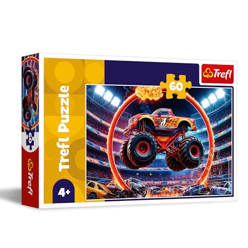 Trefl - Monster Truck - Puzzle 60 Teile - Buntes Puzzle mit Fahrzeugen, kreative Unterhaltung, Spaß für Kinder ab 4 Jahren Trefl - Monster Truck - Puzzle 60 Teile - Buntes Puzzle mit Fahrzeugen, kreative Unterhaltung, Spaß für Kinder ab 4 Jahren von Trefl